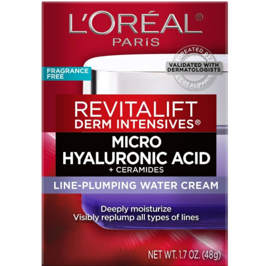 Loreal RevitaLift Micro Hyaluronic acid + Ceramides line-plumping water cream (Fragrance free)