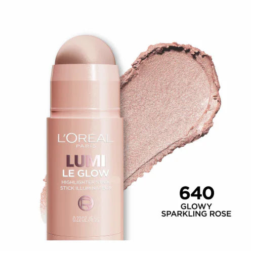 Loreal Paris Le Glow Highlighter Stick, 640 Glowy Sparkling Rose (6.5 g)