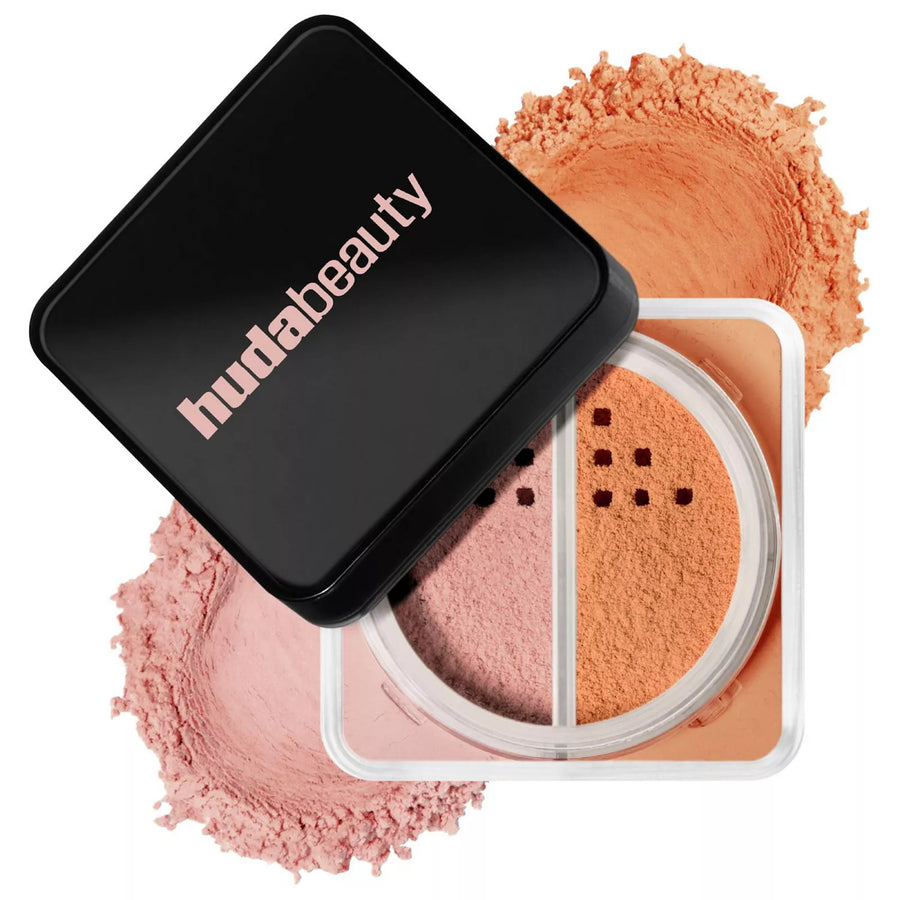 Huda Beauty Easy Bake Loose Powder Brightening + Correcting Duo Pink Pumpkin