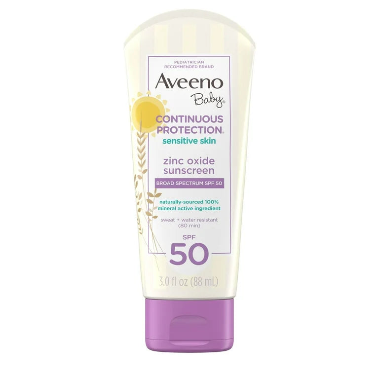 Aveeno Baby Zinc Oxide Mineral Sunscreen Lotion, SPF 50 Exp 9/27