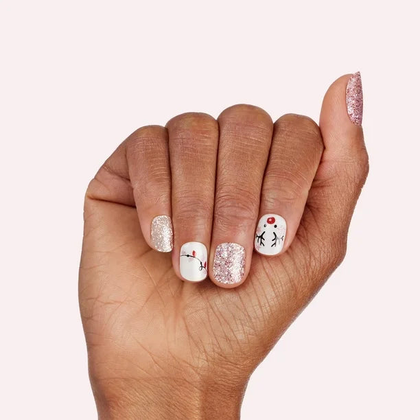 Dashing Diva Gloss Nail Strips - Light Show | UV Free, Chip Resistant, Long Lasting Gel Nail Stickers | Contains 32 Nail Wraps, 1 Prep Pad, 1 Nail File
