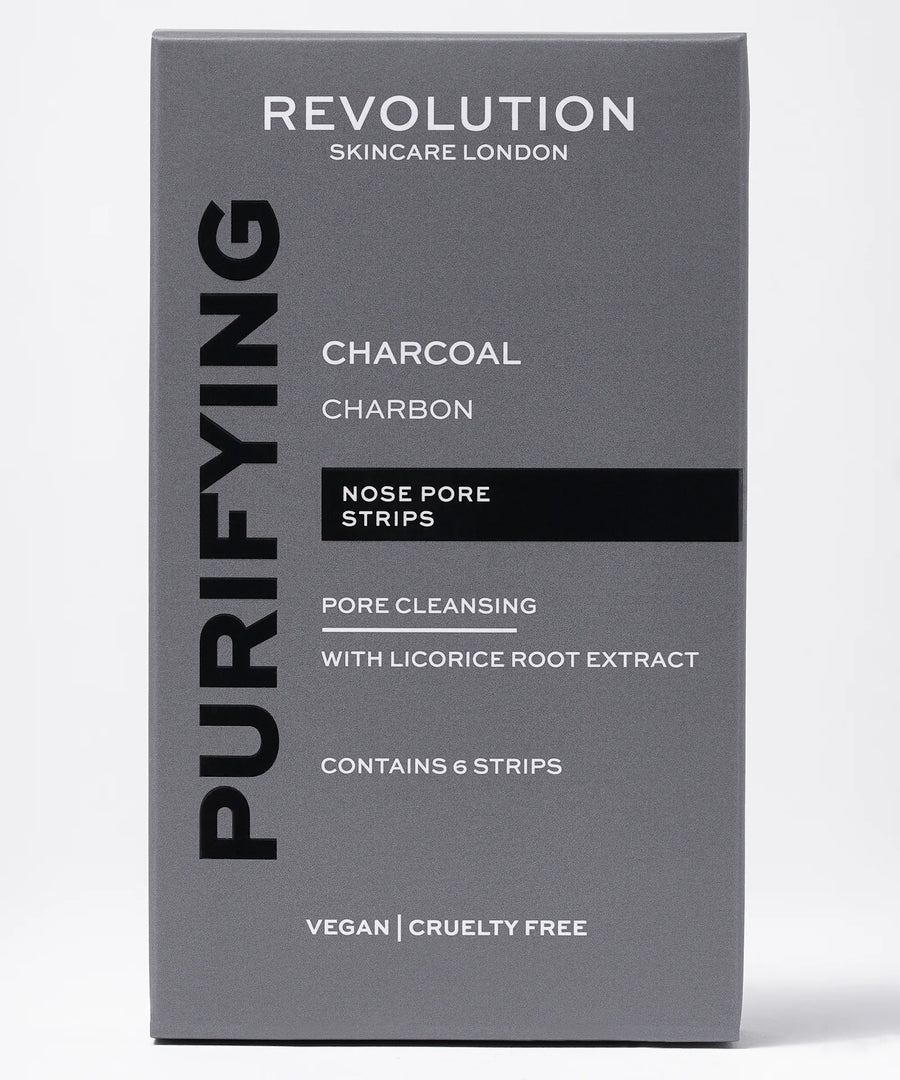 Revolution Skincare Pore Cleansing Charcoal Nose Strips -6 strips