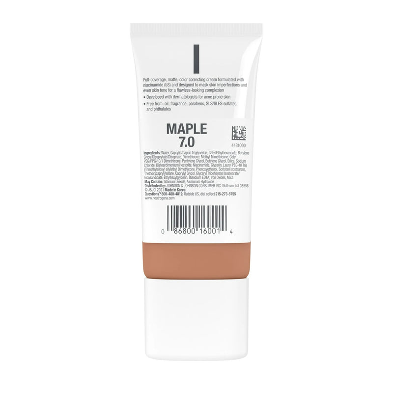Neutrogena Clear Coverage Flawless Matte CC Cream Maple 7.0