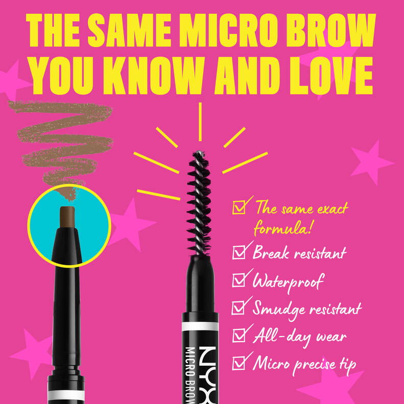 Nyx Cosmetics Micro Brow Duo Pencil And Brow Brush Black