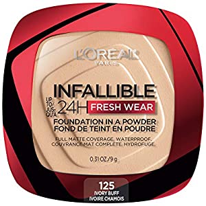 Loreal Paris Infallible Up to 24H Fresh Wear Foundation in a Powder 125 Ivory Buff  - 0.31oz