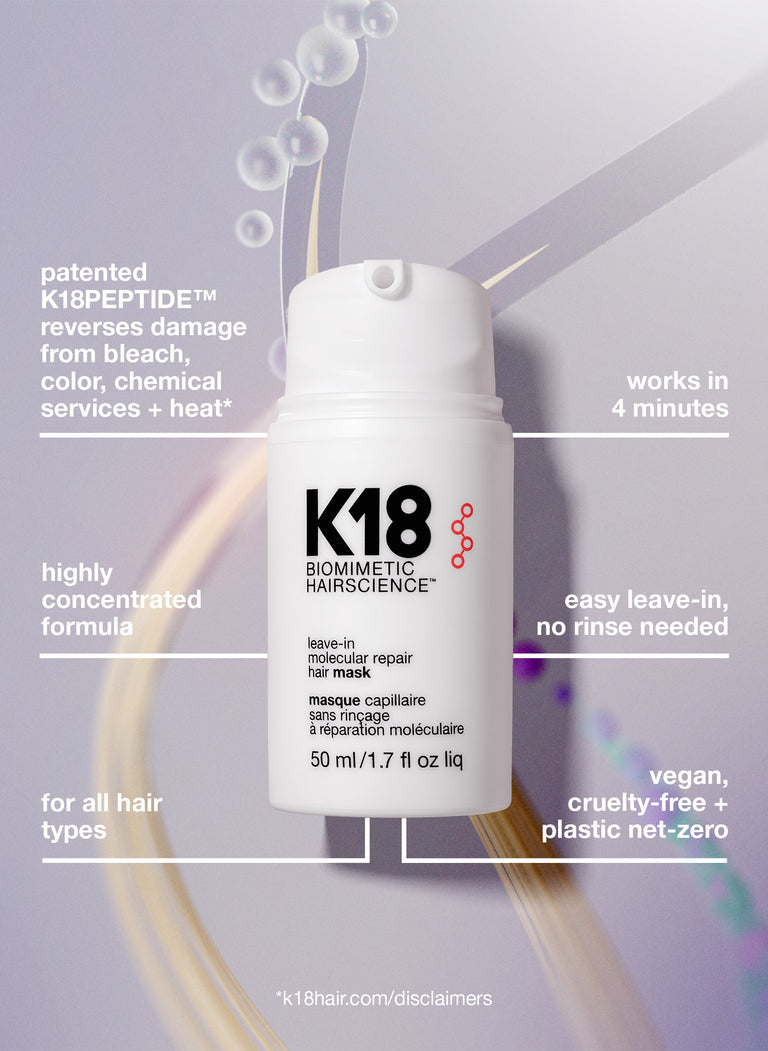 K18 Biomimetic Hair science full-size leave-in molecular repair hair mask