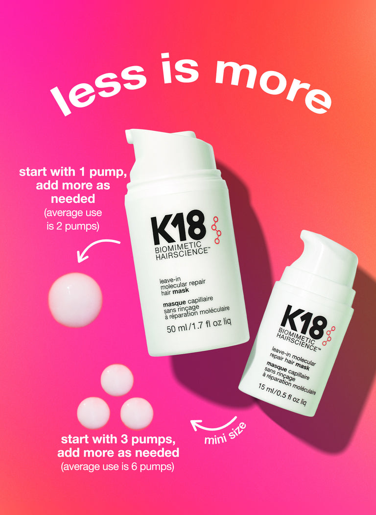K18 Biomimetic Hair science full-size leave-in molecular repair hair mask