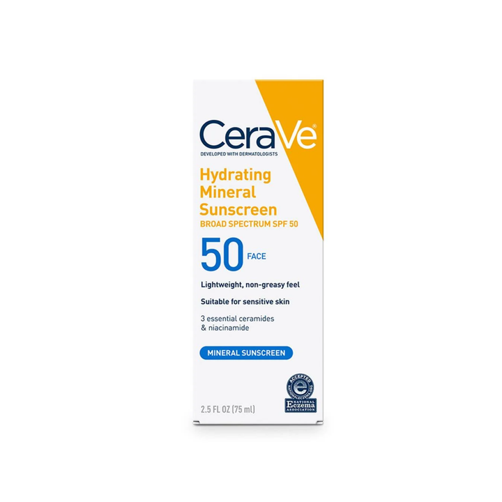 CERAVE Hydrating Mineral Sunscreen SPF 50 Face Lotion
