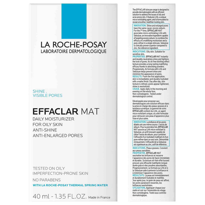 La Roche Posay Effaclar Mat Mattifying Face Moisturizer for Oily Skin 40 ml