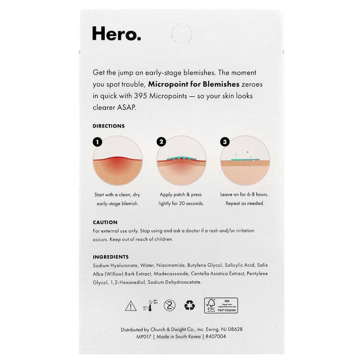 Mighty Patch Micropoint Large Hydrocolloid Pimple Patches for Face Blemishes - 8 patches