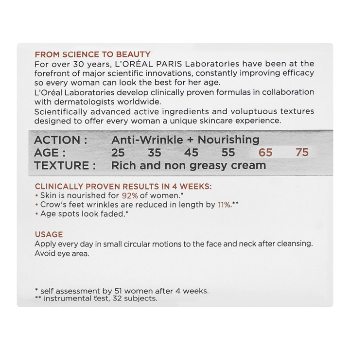 Loreal Paris Wrinkle Expert Anti-Wrinkle Strengthening Care Day Cream 65+ Multi-Vitamins – 50ml