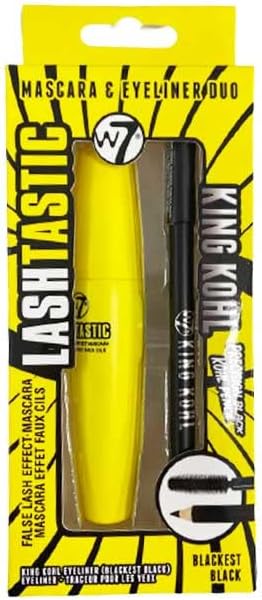 W7 Mascara & Eyeliner Duo - LashTastic & King Kohl - Blackest Black