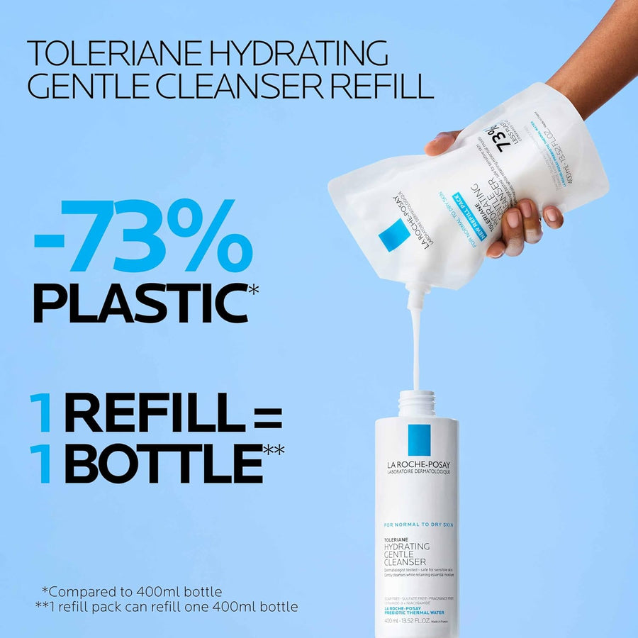 La Roche-Posay Toleriane Hydrating Gentle Face Cleanser (refill pack) - 400ml Exp 12/27