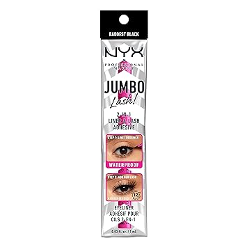 NYX Professional Makeup Jumbo 2-in-1 Eyeliner & Eyelash Adhesive - Baddest Black