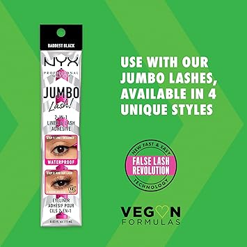 NYX Professional Makeup Jumbo 2-in-1 Eyeliner & Eyelash Adhesive - Baddest Black