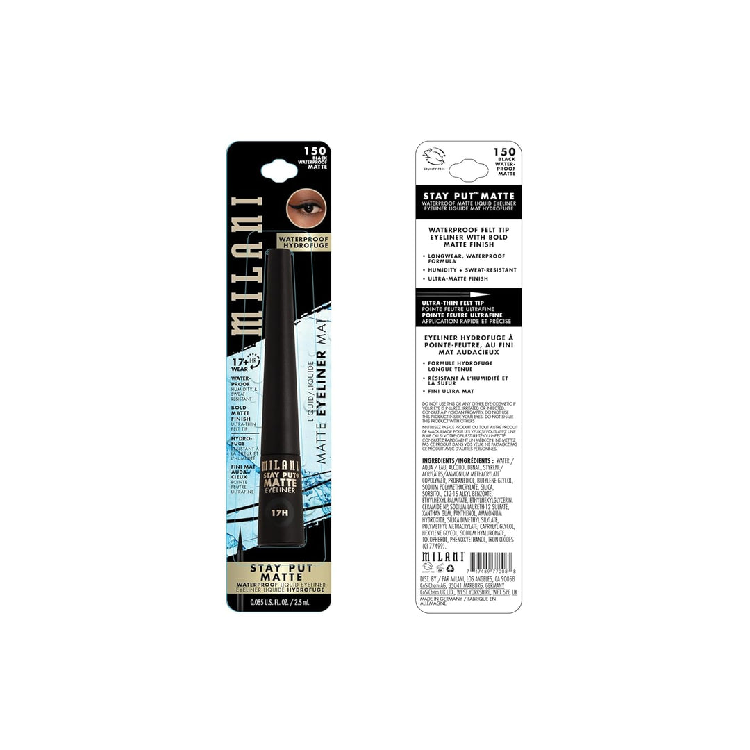 Milani Stay Put Matte Liquid Eyeliner - Black Matte Waterproof