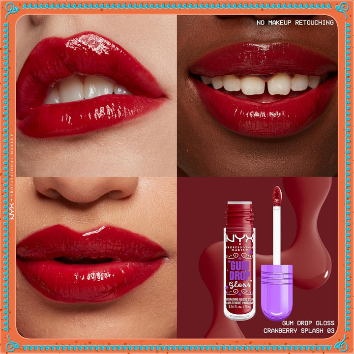 Nyx Cosmetics Holiday Gum Drop Gloss, 12HR Hydration, Lip stain