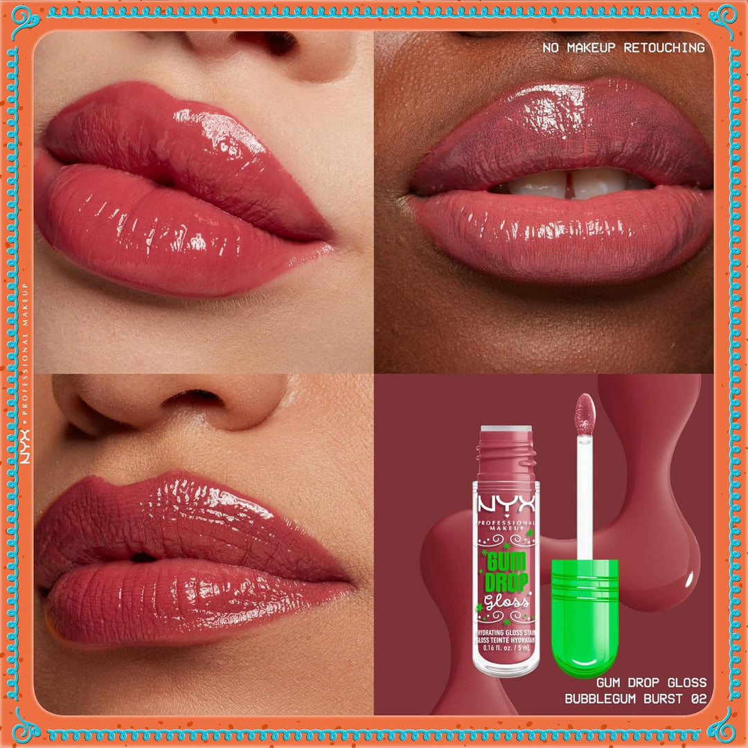 Nyx Cosmetics Holiday Gum Drop Gloss, 12HR Hydration, Lip stain