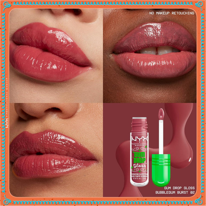 Nyx Cosmetics Holiday Gum Drop Gloss, 12HR Hydration, Lip stain