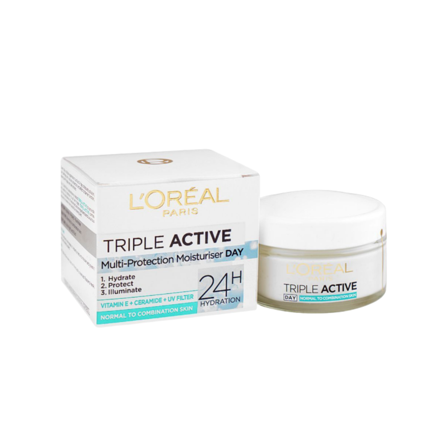 Loreal Triple Active Day Moisturiser Normal to Combination Skin 24HR hydration