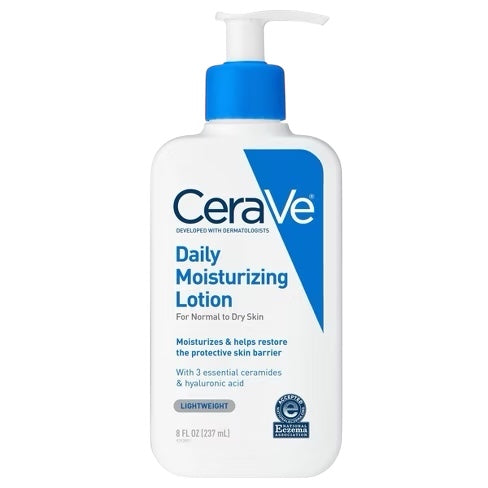 CeraVe Daily Moisturizing Lotion 237 ml, front of the bottle on a white background