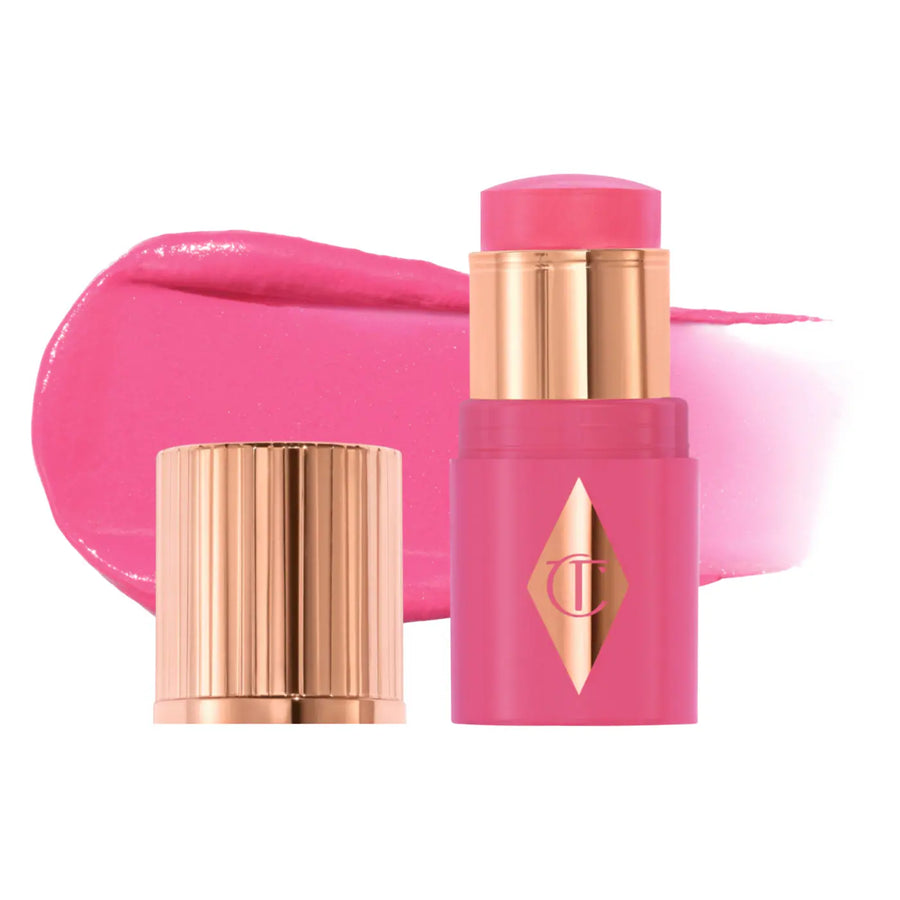 Charlotte Tilbury  Mini Unreal Lip + Cheek Glow Blush Stick with Hyaluronic Acid - Pinky Glow