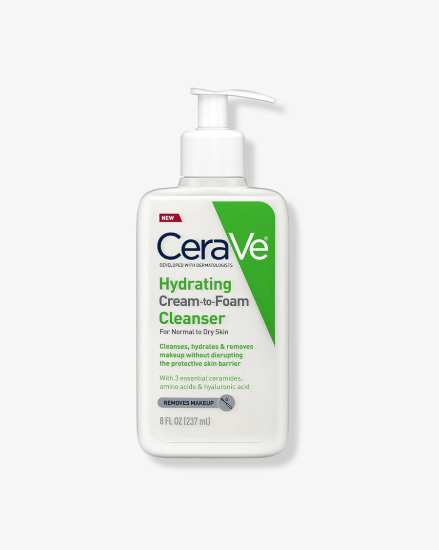 Cerave Hydrating Cream-to-Foam Face Wash with Hyaluronic Acid for Normal/Balanced to Dry Skin 237 ml
