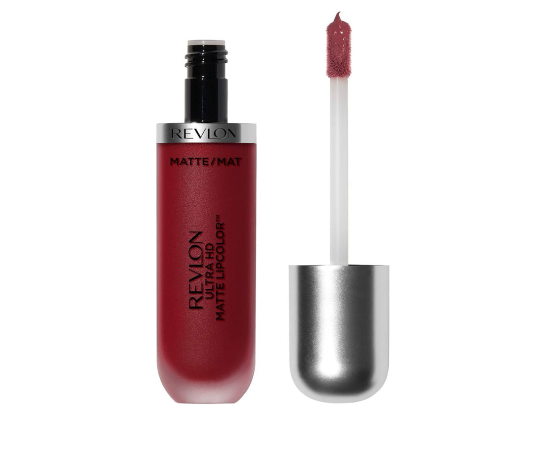 Revlon Ultra HD Matte Lipcolor, Velvety Lightweight Matte Liquid Lipstick in Red / Coral, Romance (660), 0.2 oz