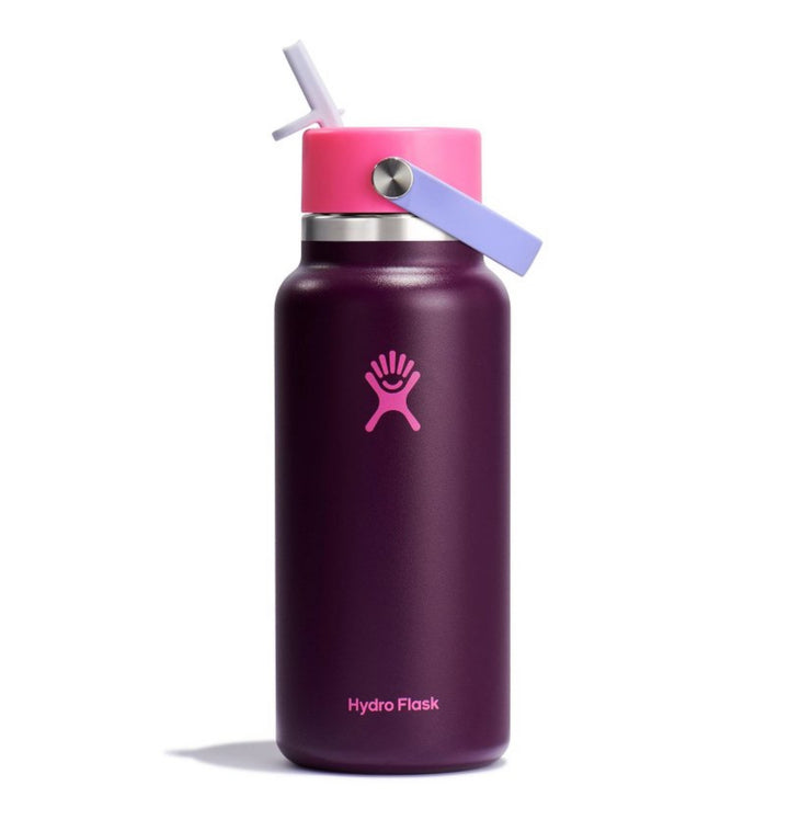 Hydro Flask 32 oz Wide Mouth with Flex Straw Cap Sugarplum