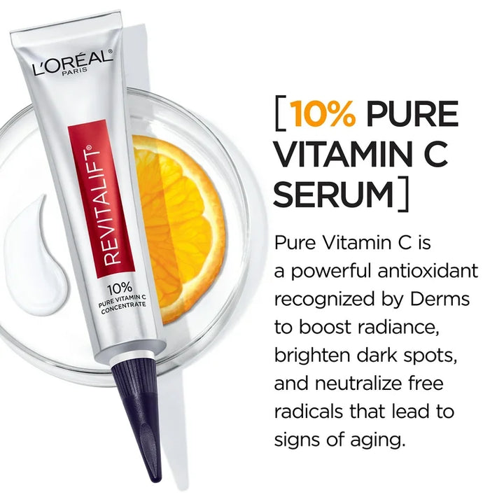 L'Oreal Paris Revitalift Derm Intensives 10% Pure Vitamin C Serum, Paraben Free - 1 fl oz