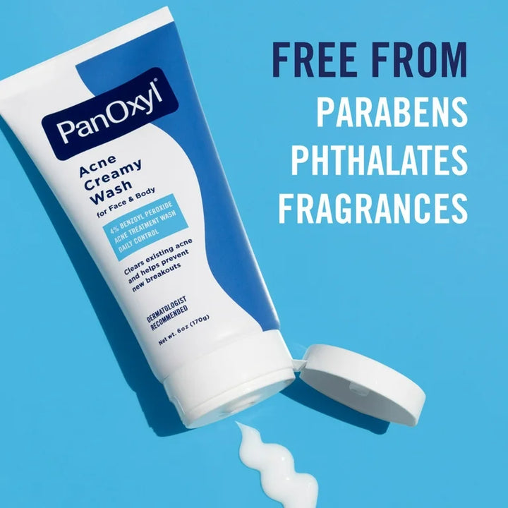 Panoxyl 4% Benzoyl Peroxide Acne Creamy Wash Clear Acne, 6.0 Oz