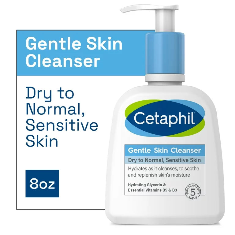 Cetaphil Gentle Skin Cleanser for Dry to Normal Sensitive Skin, Hydrating Face Wash, 8 oz