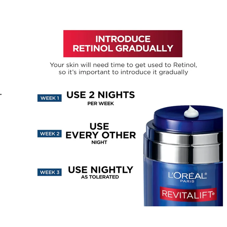Loreal Paris Revitalift Pressed Night Cream with Retinol+Niacinamide, Anti-Aging Cream- 48g (fragrance free)
