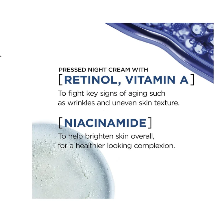 Loreal Paris Revitalift Pressed Night Cream with Retinol+Niacinamide, Anti-Aging Cream- 48g (fragrance free)