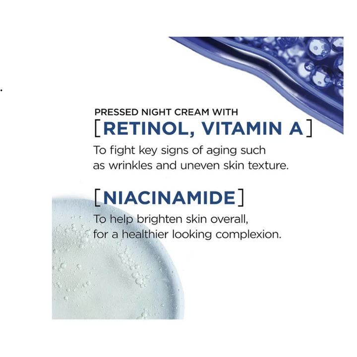 Loreal Paris Revitalift Pressed Night Cream with Retinol+Niacinamide, Anti-Aging Cream- 48g (fragrance free)