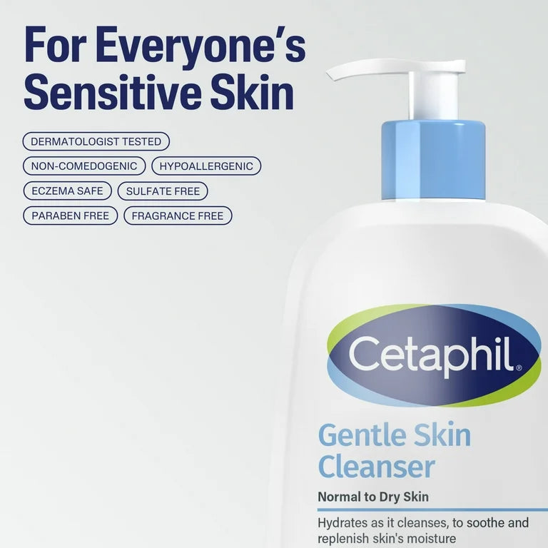 Cetaphil Gentle Skin Cleanser Face Wash, For Sensitive Skin - 237ml