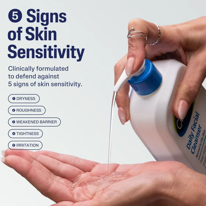 Cetaphil Daily Facial Cleanser for Sensitive, Combination to Oily Skin - 8 oz