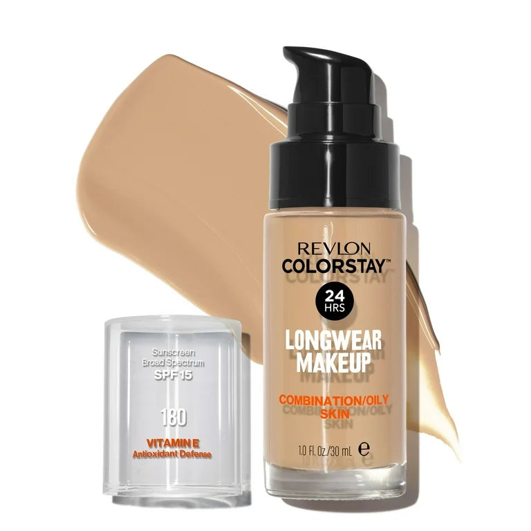 Revlon ColorStay Liquid Foundation Makeup, combination/oily Skin, SPF 15 - 180 Sand Beige