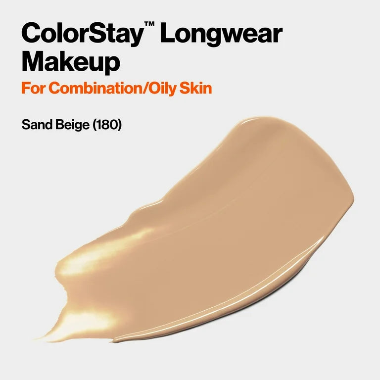 Revlon ColorStay Liquid Foundation Makeup, combination/oily Skin, SPF 15 - 180 Sand Beige