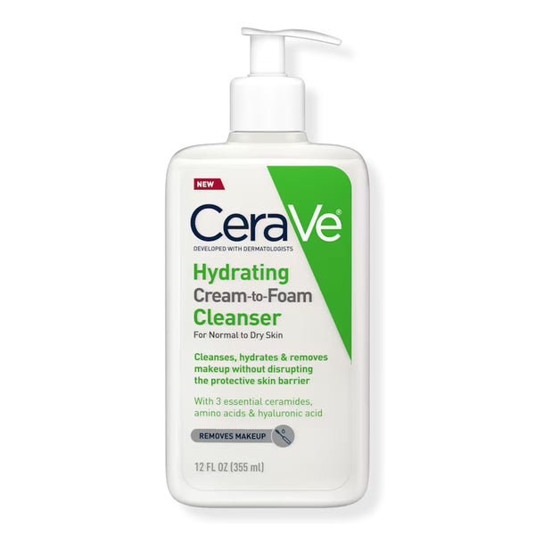 CeraVe Hydrating Cream-to-Foam Face Wash 355ml