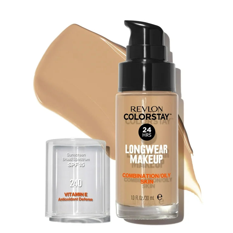 Revlon ColorStay Liquid Foundation Makeup, combination/oily Skin, SPF 15 - 240 medium beige