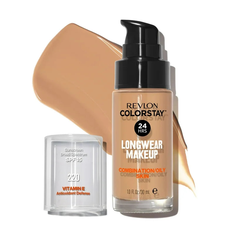 Revlon ColorStay Liquid Foundation Makeup, combination/oily Skin, SPF 15 - 220 Natural Beige