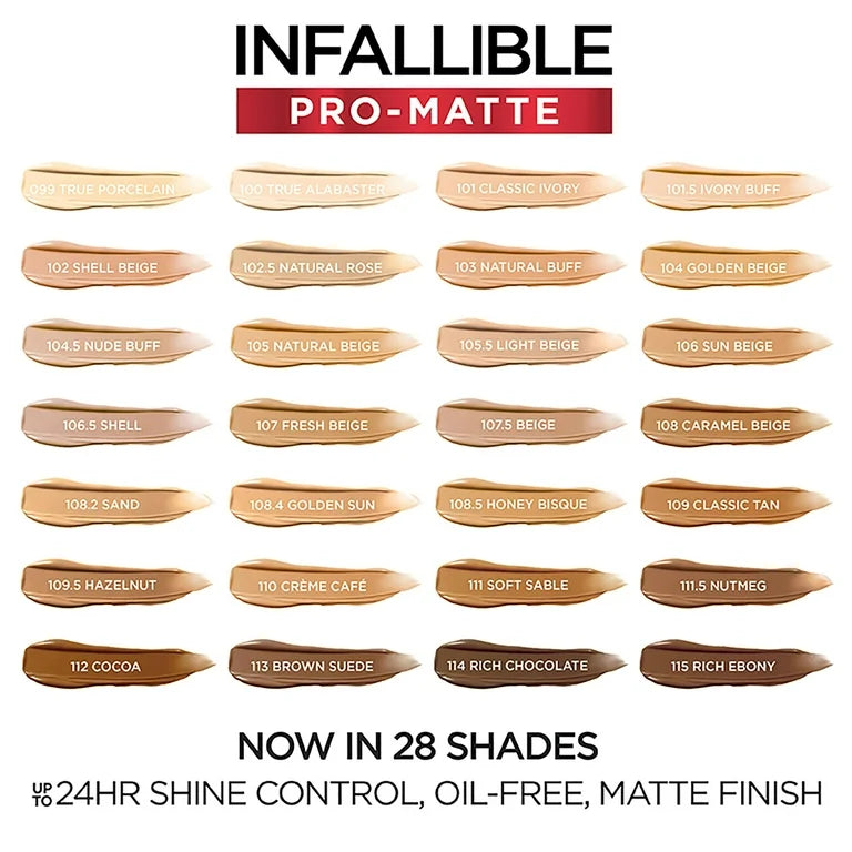 Loreal Paris Infallible Pro-Matte Foundation Natural Beige 105