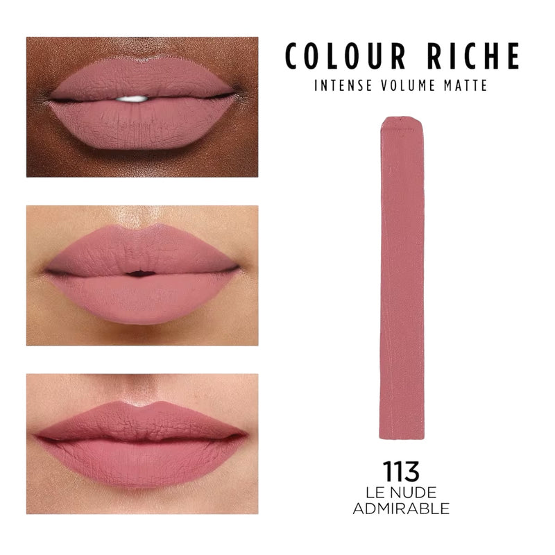 Loreal Paris Colour Riche Intense Volume Matte Lipstick, 113 Le Nude Admirable