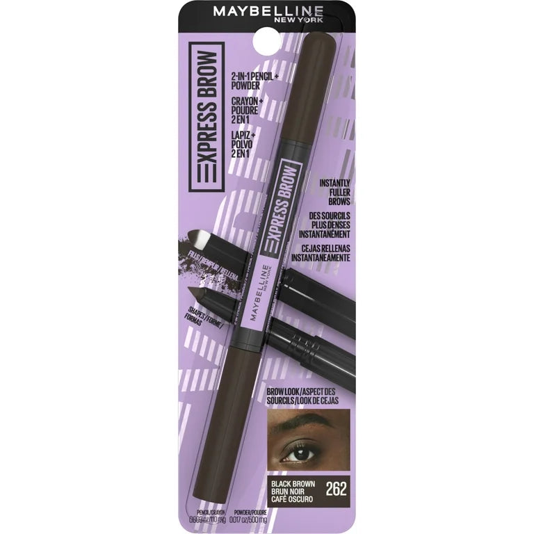Maybelline New York Express Brow 2-In-1 Pencil And Powder 262 Black Brown