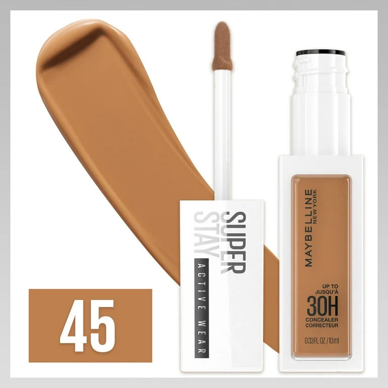 Maybelline Super Stay Active Wear Liquid Concealer, Up to 30hr Wear - shade 45