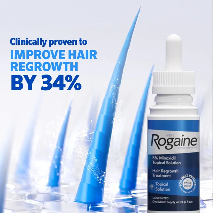 Men's Rogaine Extra Strength 5% Minoxidil Topical Solution, 1-Month
