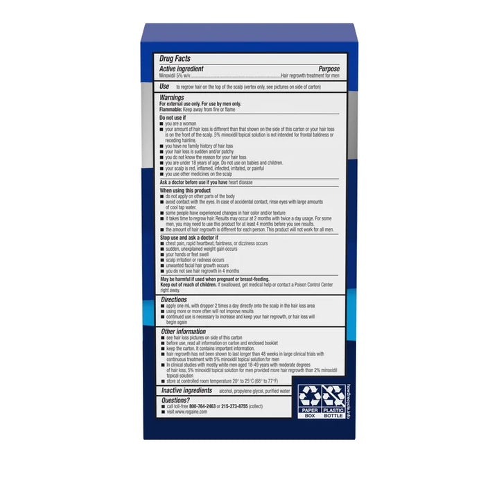 Men's Rogaine Extra Strength 5% Minoxidil Topical Solution, 1-Month
