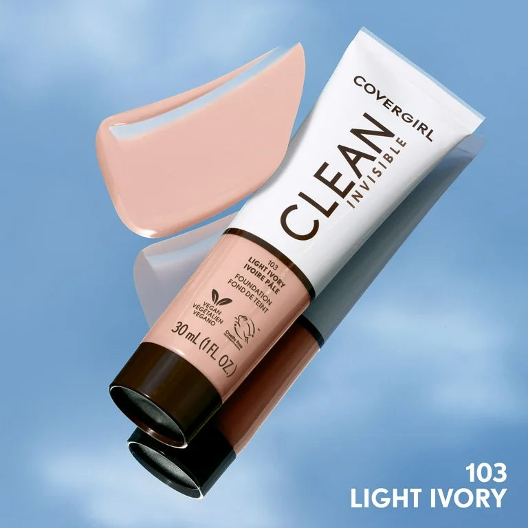 Cover Girl Clean Invisible Liquid Makeup 103 Light Ivory