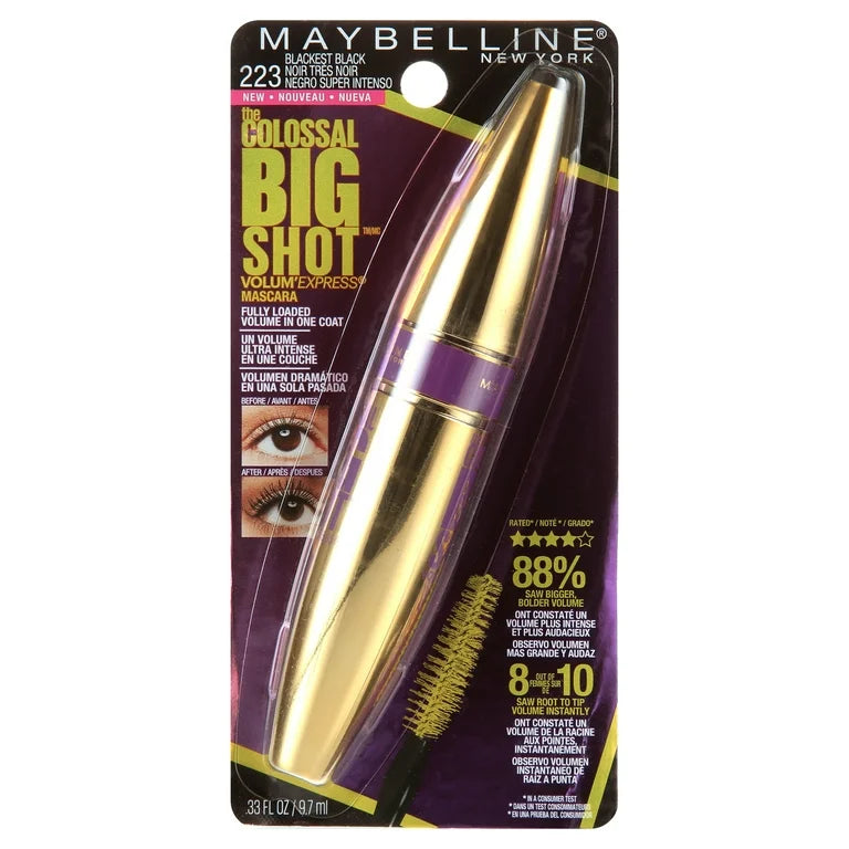 Maybelline New York Volum' Express The Colossal Big Shot Washable Mascara 225 Brownish Black (Made in Usa)